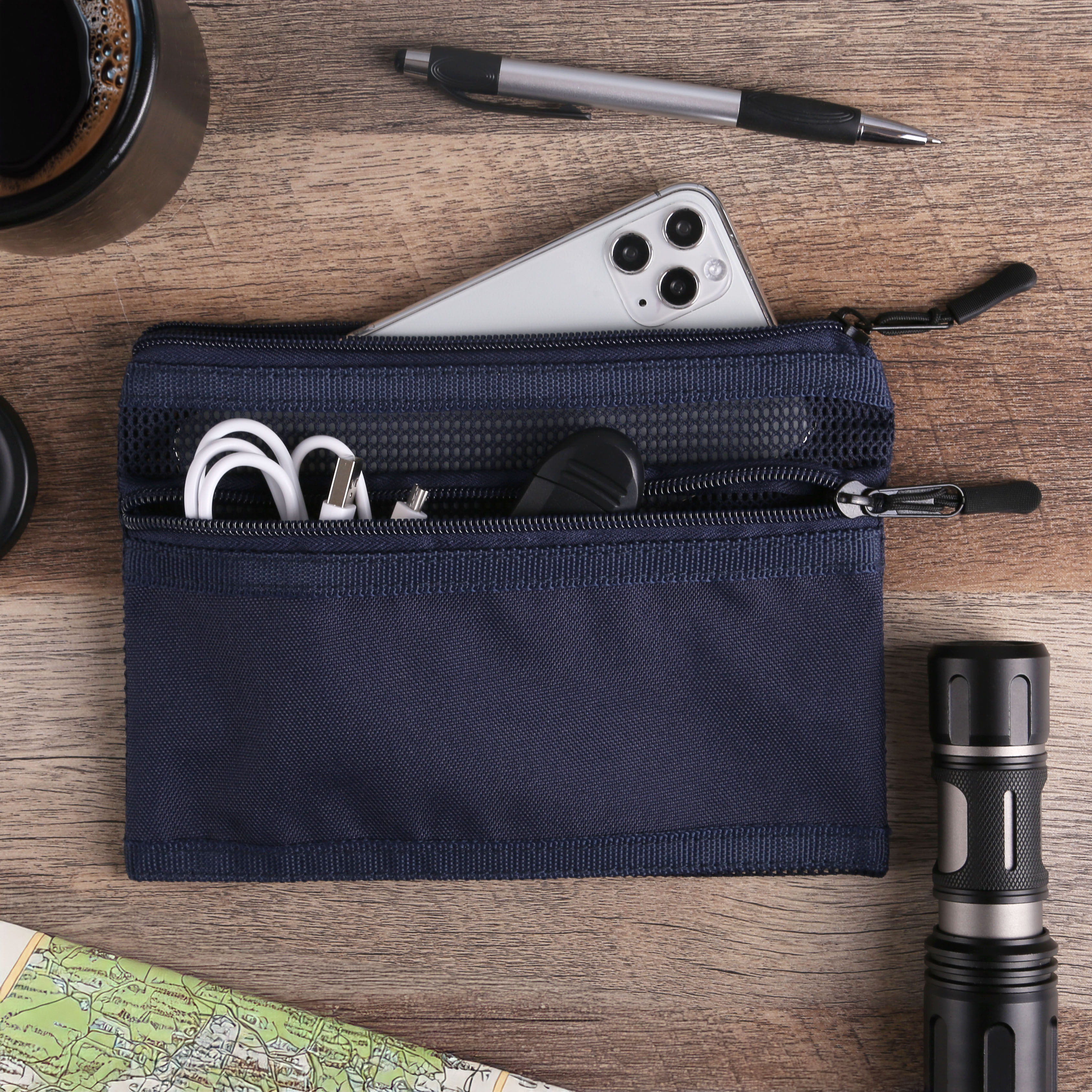 RPET Mesh Tech Organizer Pouch