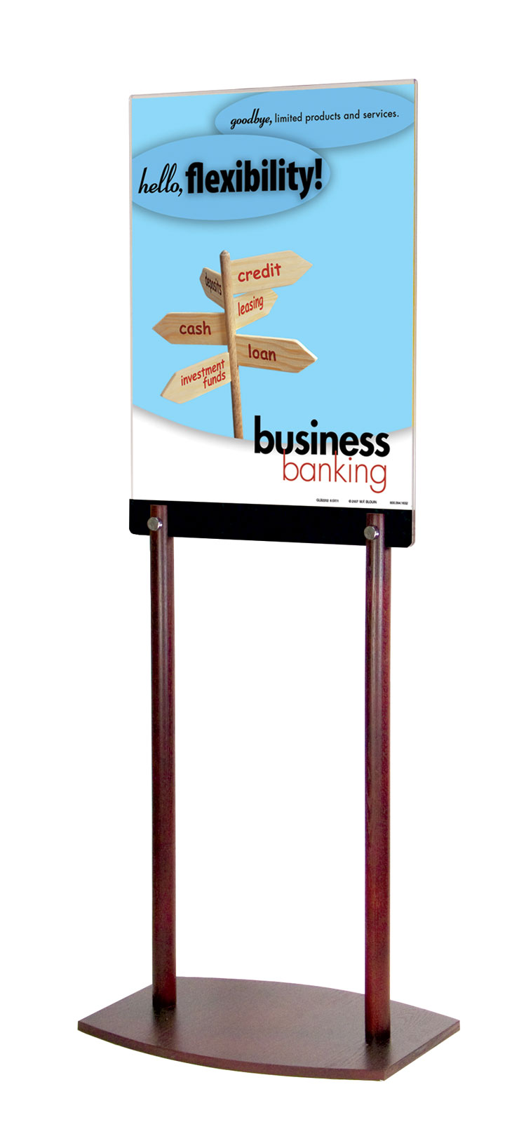 Clear Acrylic and Oak Floor Poster Stand for 22 x 28 poster