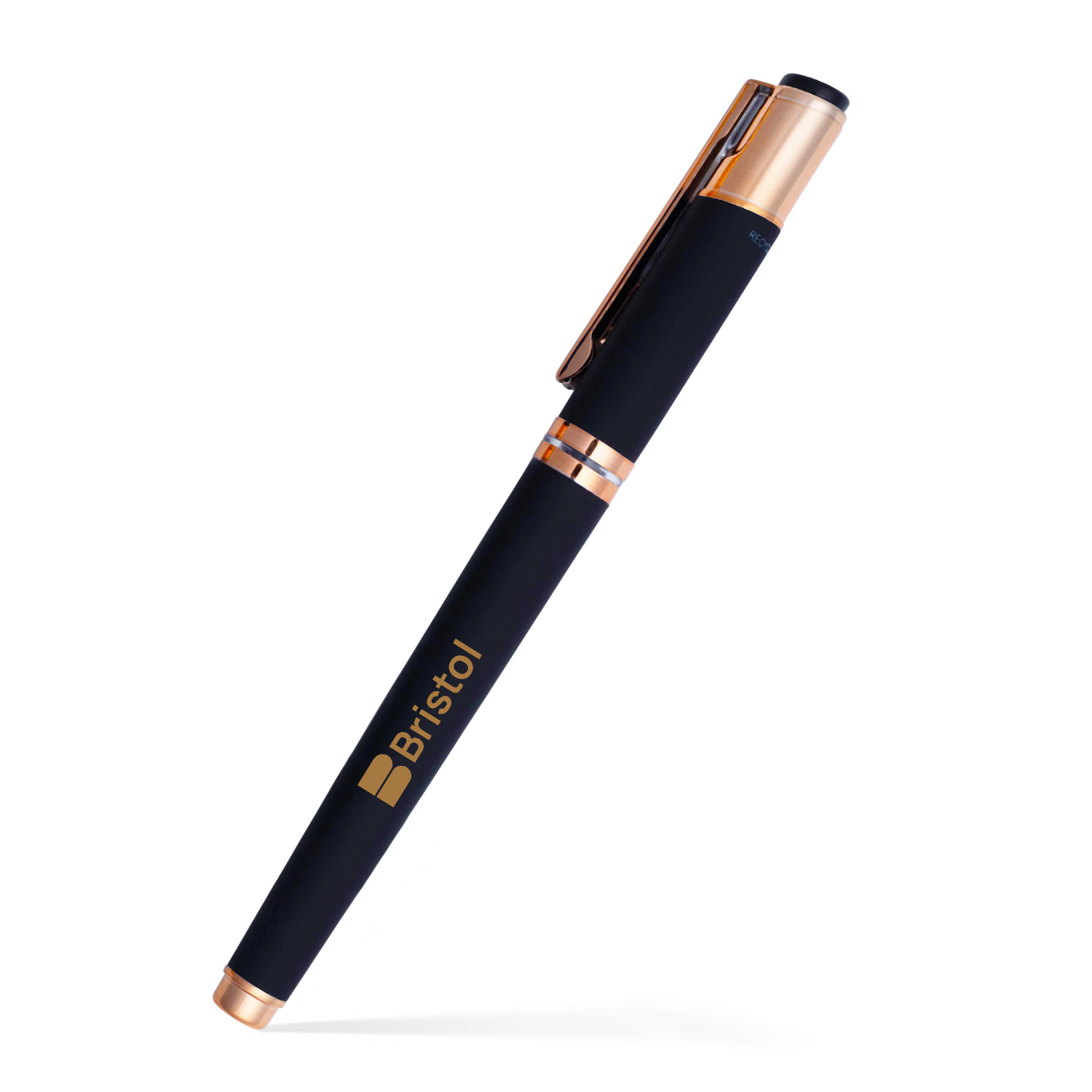 The Satin Noble Gel Pen with Rose Gold Accents made w/Recycled Aluminum 3