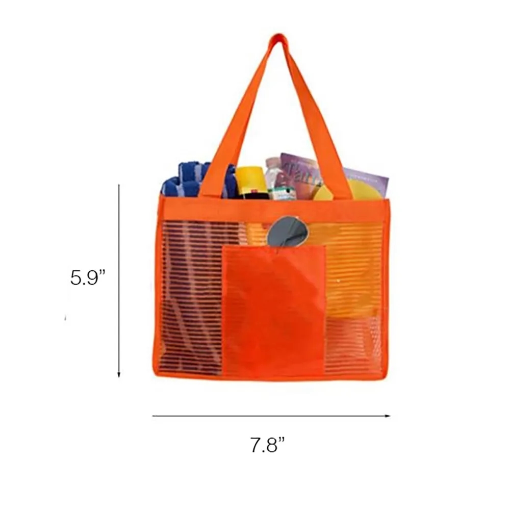 Mesh Beach Tote Bag, custom tote bag with logo imprint 2