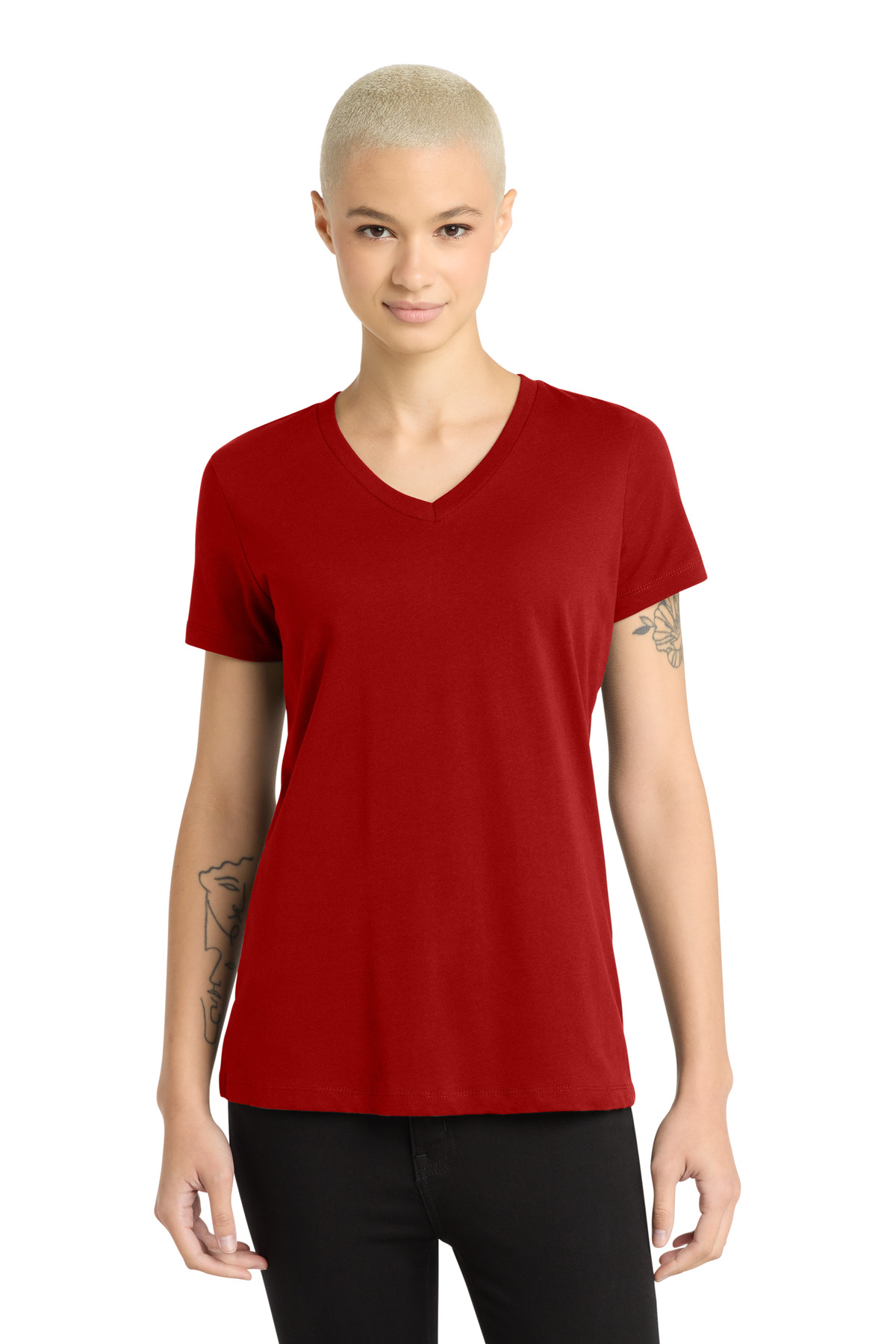 District - Women's Perfect Weight V-Neck Tee. DM1170L 123