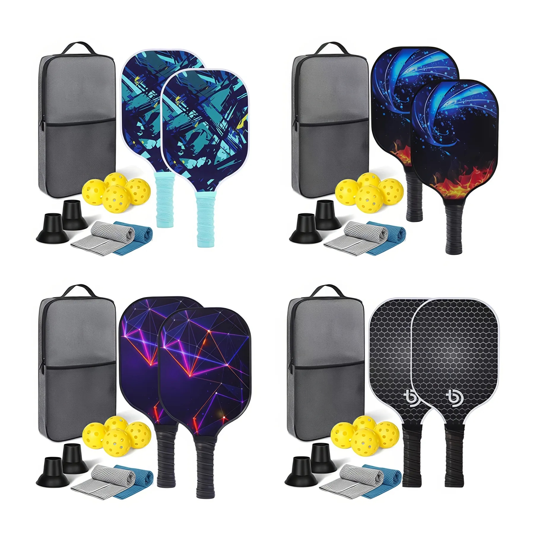 Carbon Fiber Pickleball Paddles Set 2