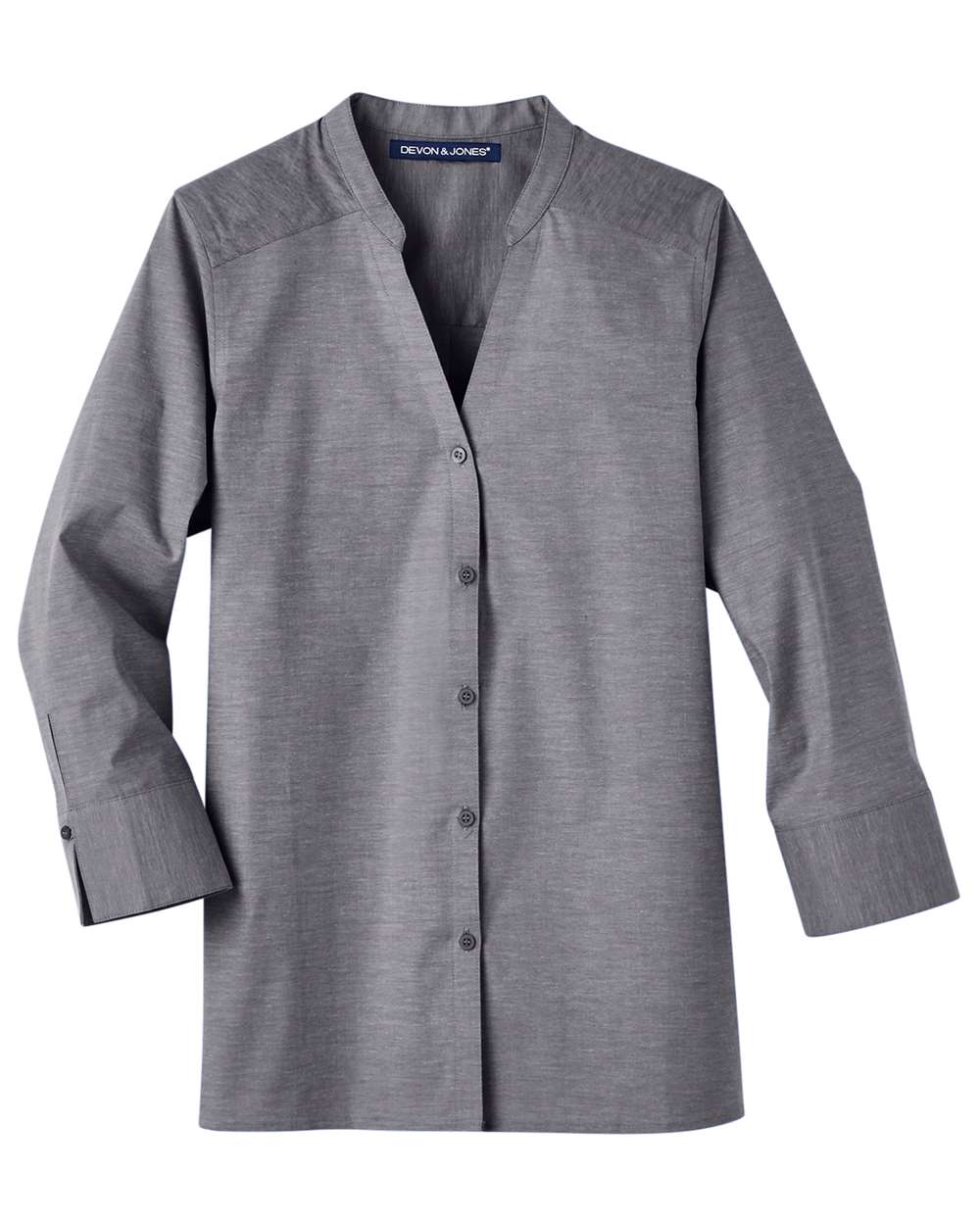 Women's Crown Collection® Stretch Pinpoint Chambra Three-Quarter Sleeve Shirt - DG562W 19