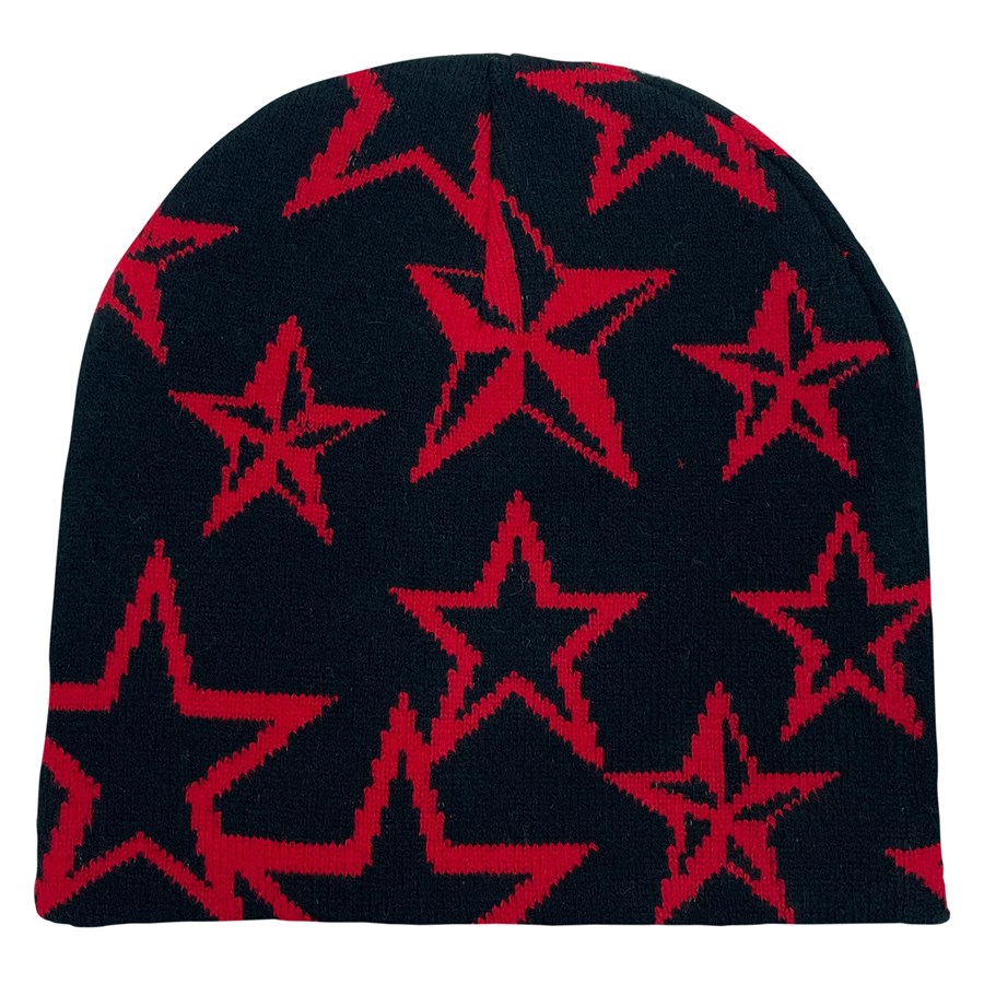 Star Pattern Stretch Beanie with Custom Logo 2