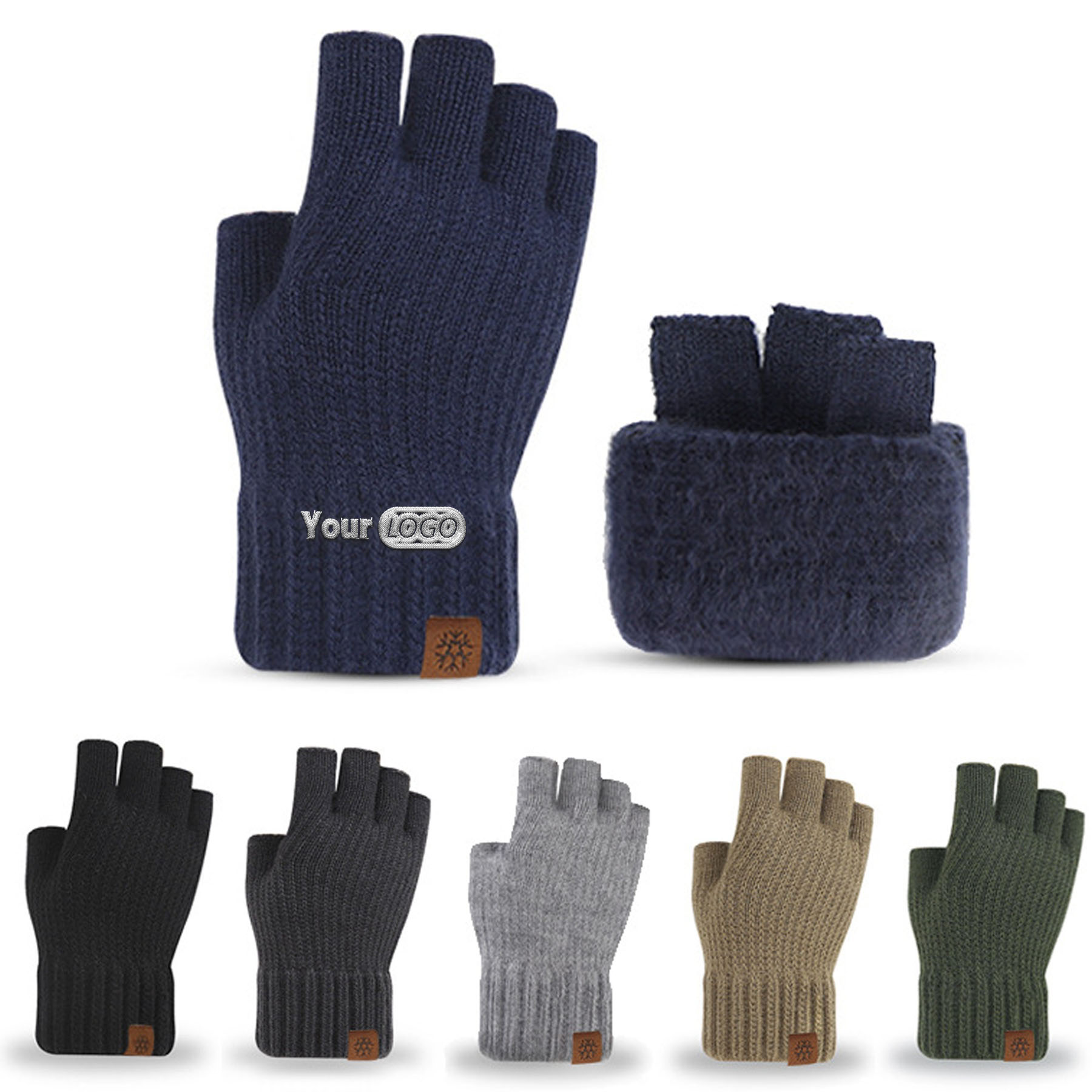 Men's Warm Half-Finger Gloves 6