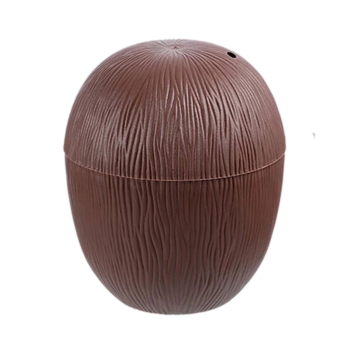Customizable Coconut-Shaped Cup with Hibiscus Design 3