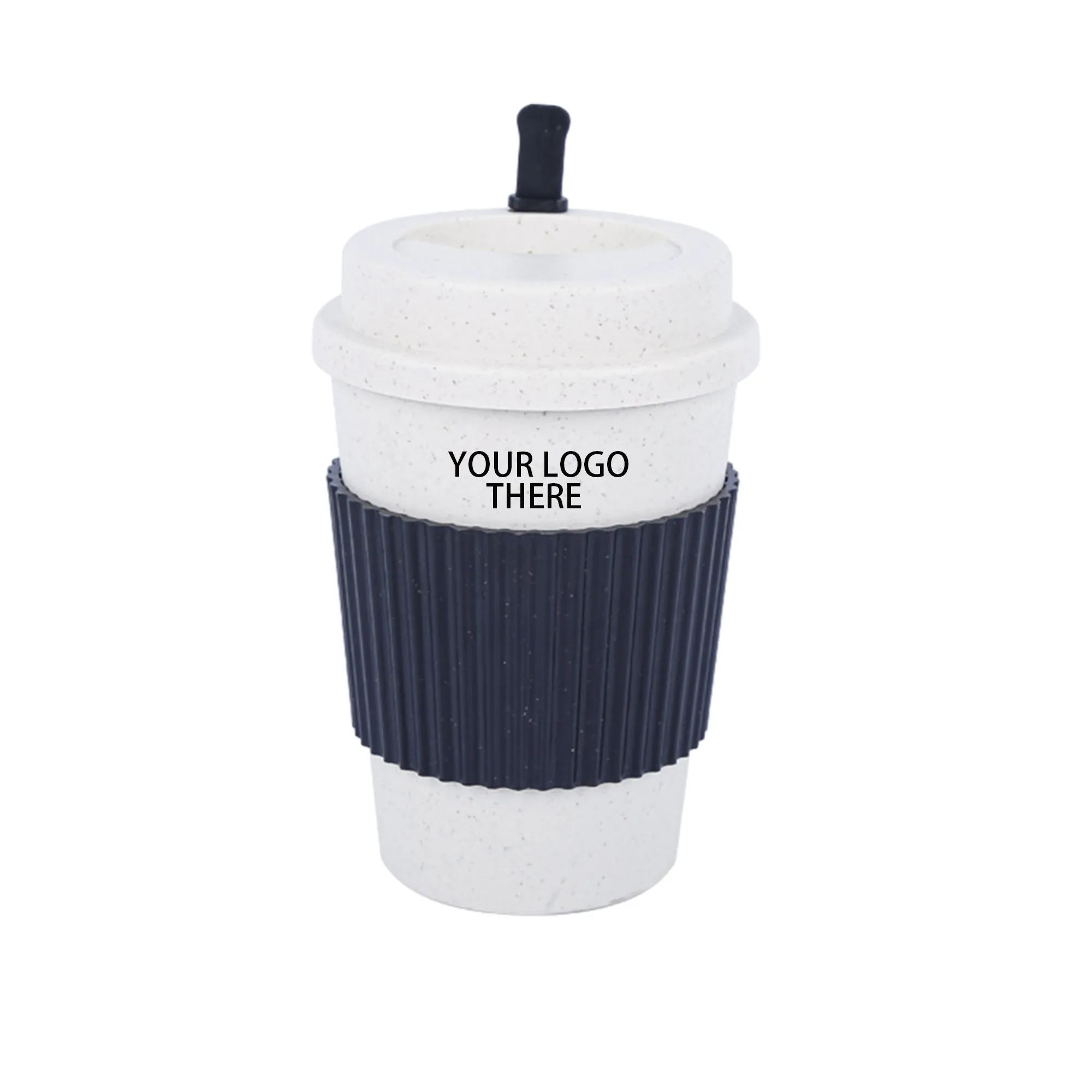 14Oz. Unbreakable Coffee Milk Wheat Straw Cup With Lid 1