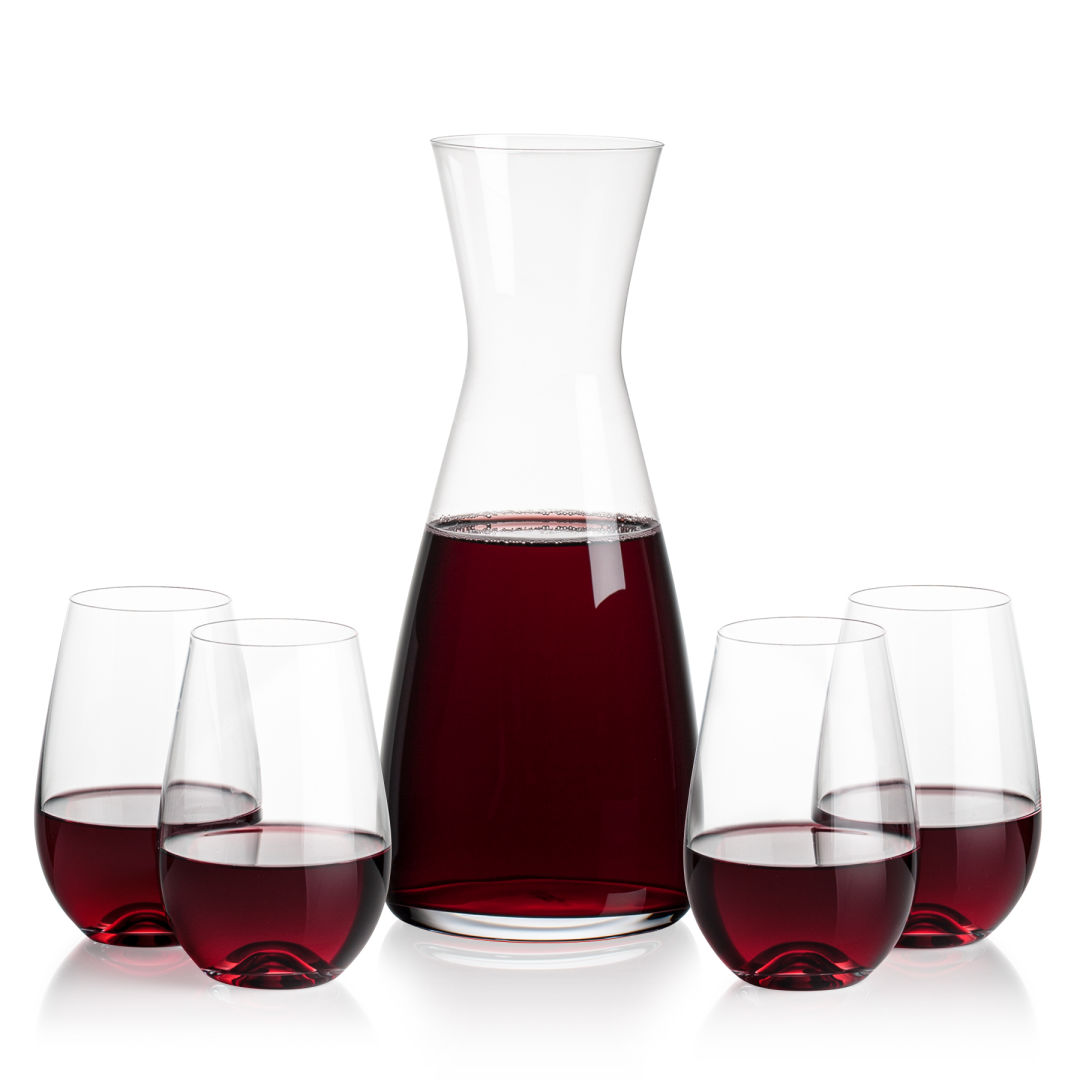 Portofino Carafe & Boston Stemless Wine 2