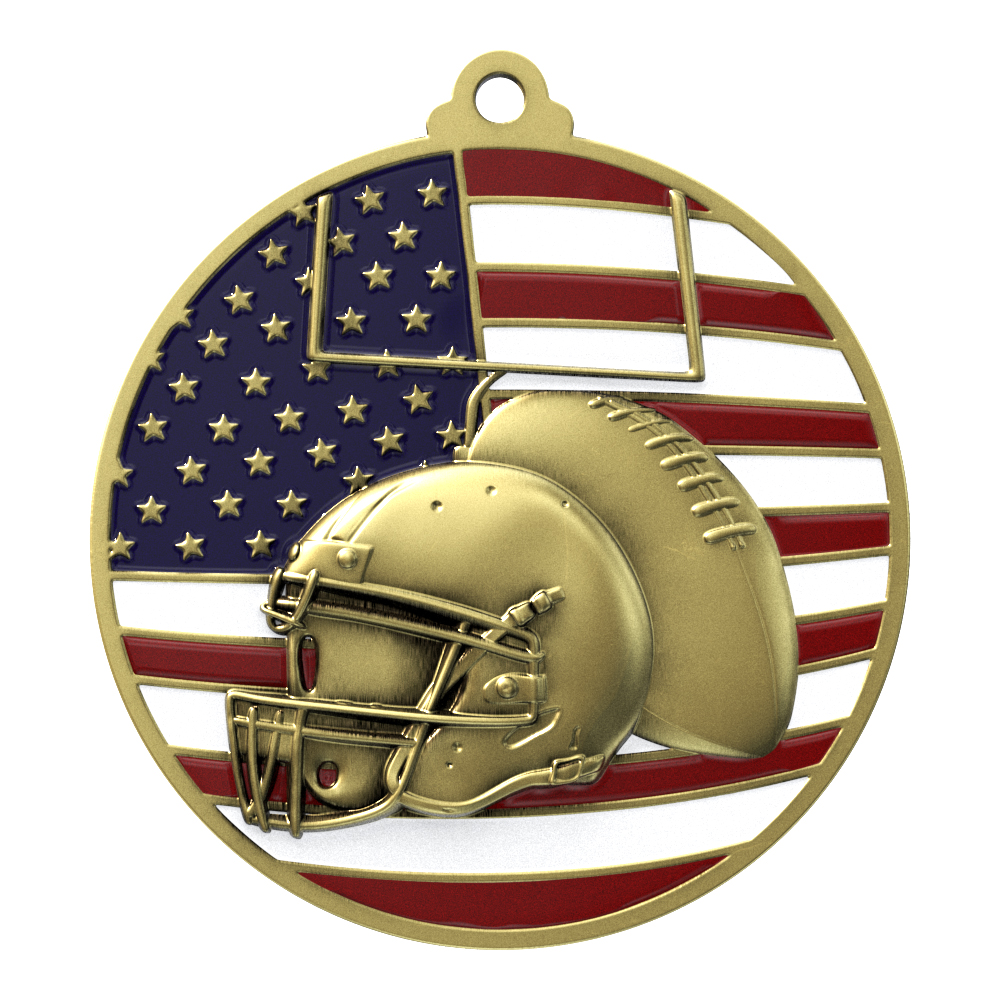 Football Patriotic Medallion (2-3/4")