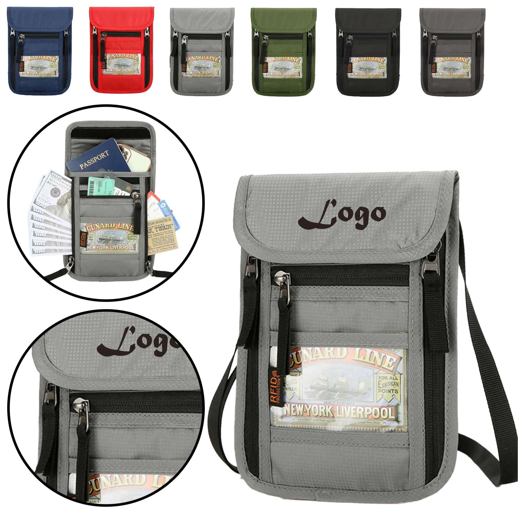 RFID Blocking Passport Holder Neck Pouch 4