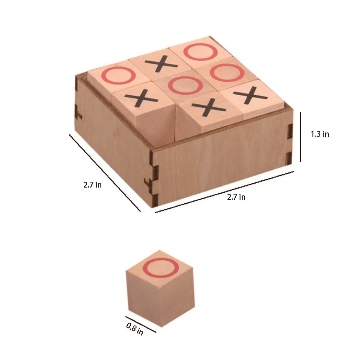Wooden Tic Tac Toe Game Classic Board Family Night 4