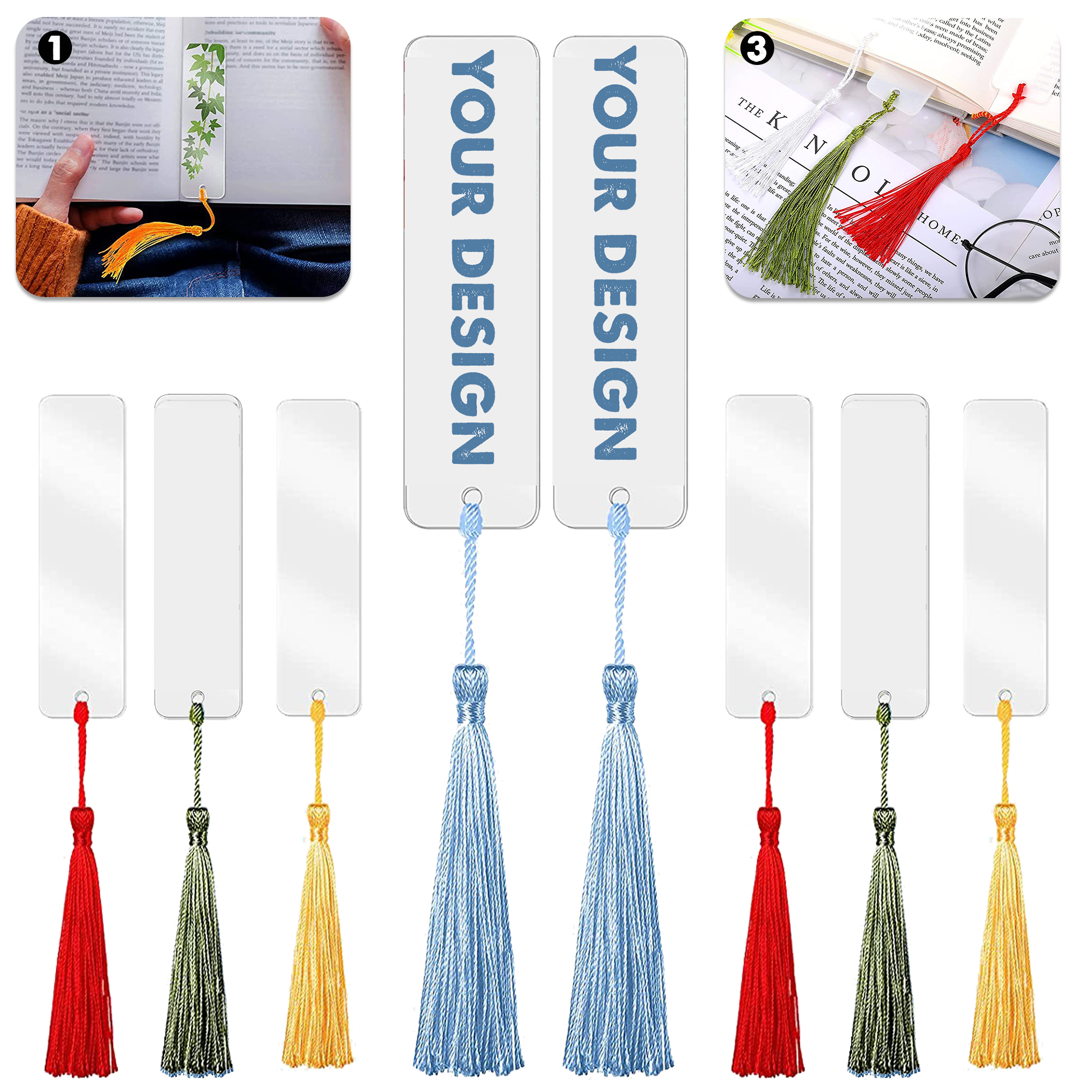 Transparent Acrylic Bookmark With Tassel 2