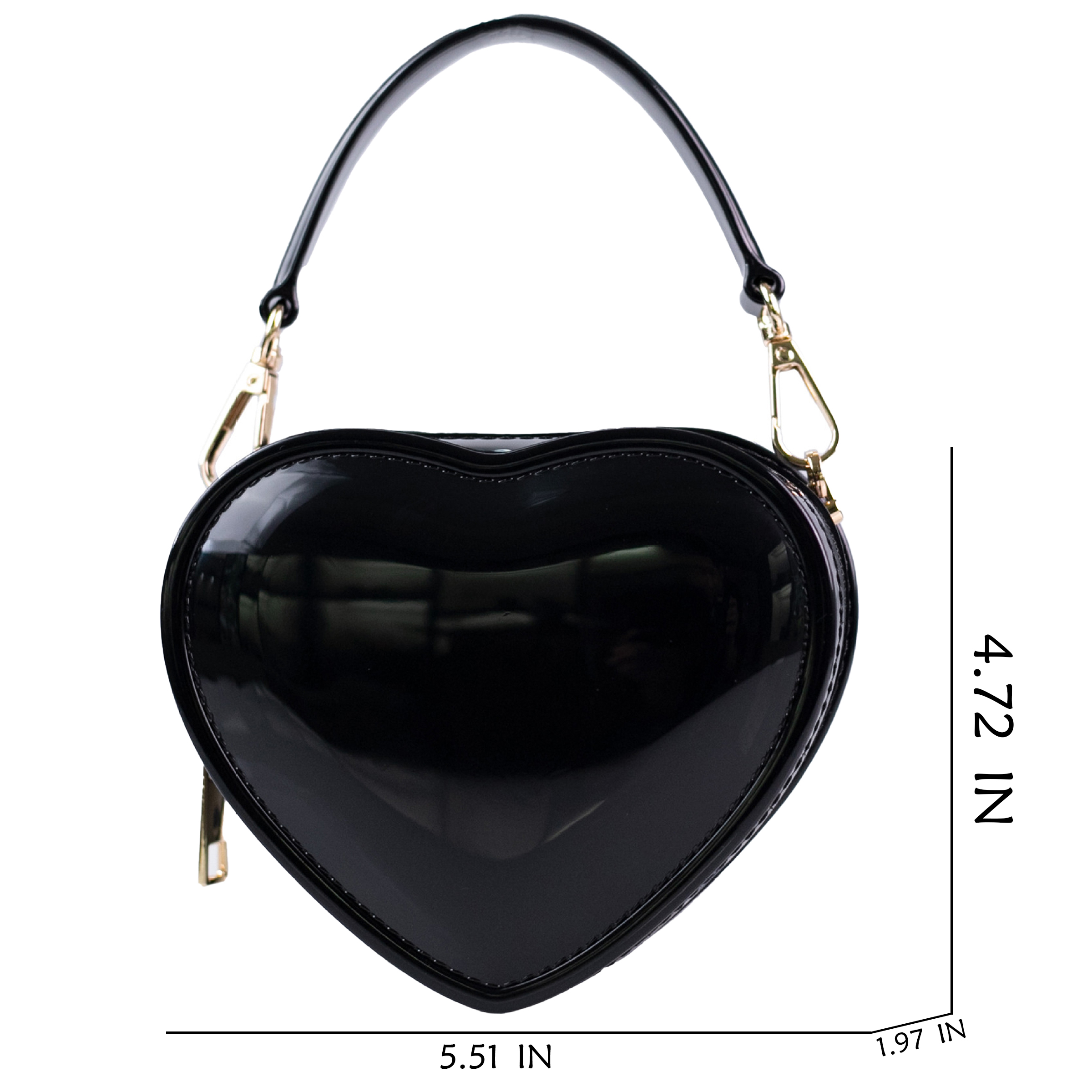 Pvc Mini Heart-Shaped Diagonal Cross Handbag 2