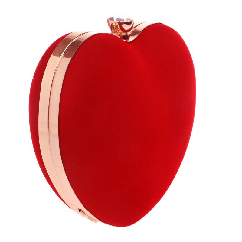 Red velvet heart-shaped chain crossbody shoulder bag handbag 5