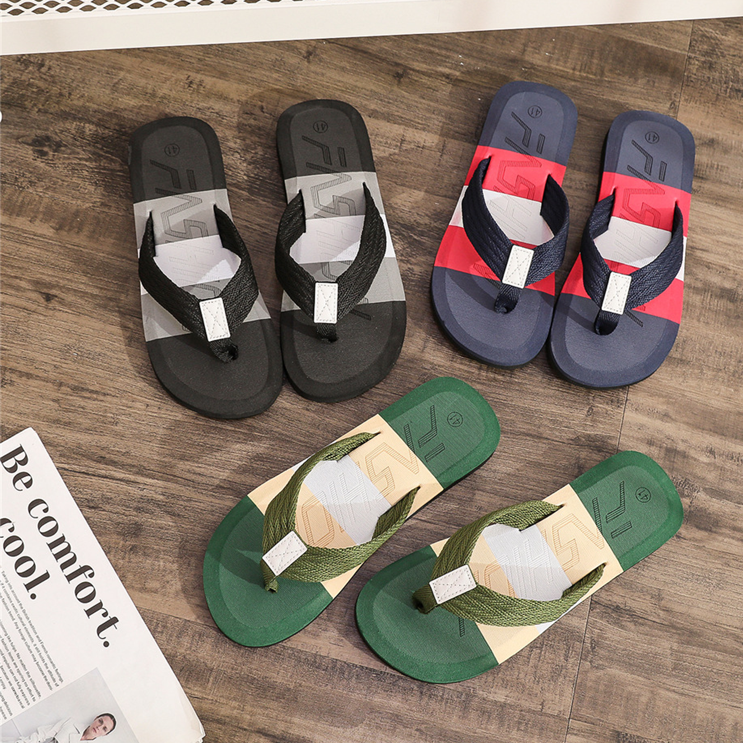 New Fashion Color Matching Flip-Flops For Men 2