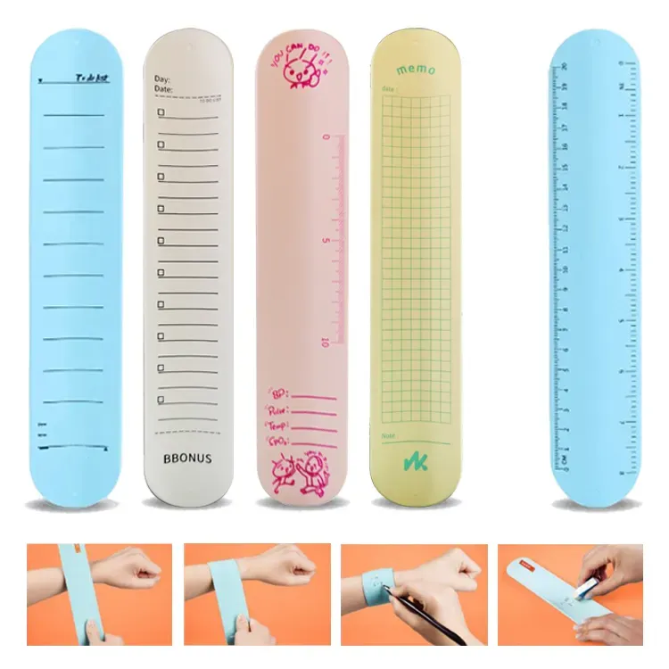 Silicone Reusable Writable Memo Wristband Ruler 4