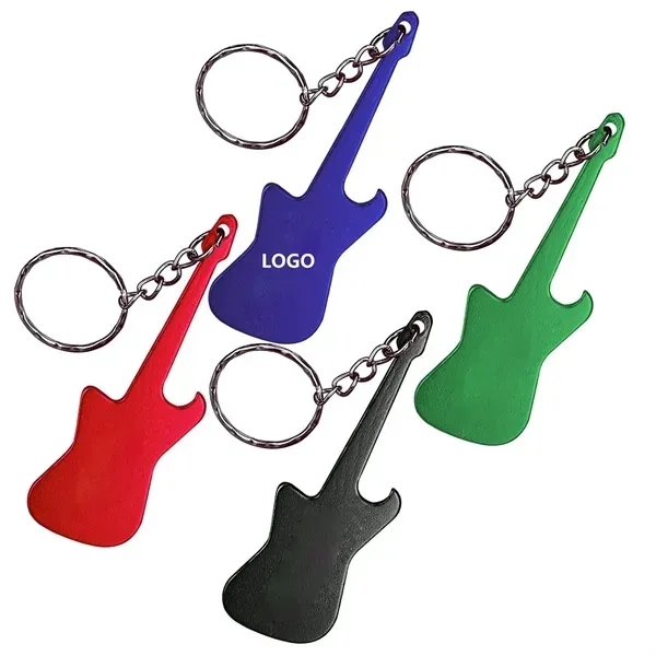 Guitar Shaped Bottle Opener with Keychain 2