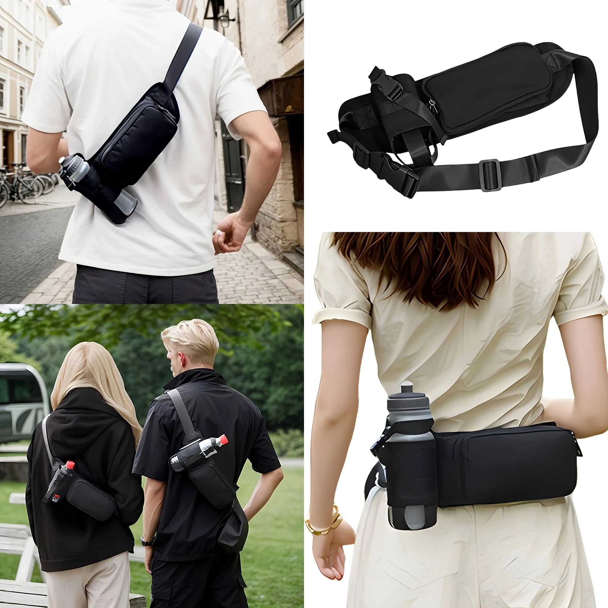 Large Capacity Adjustable Cross Body Fitness Waist Bag 4