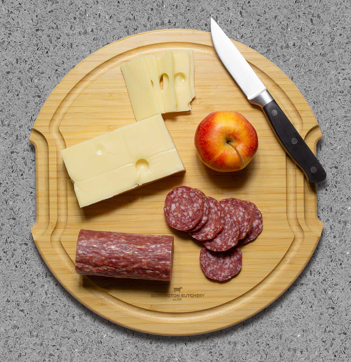 Flip, Serve & Store™ Covered Round Bamboo Charcuterie Board 2