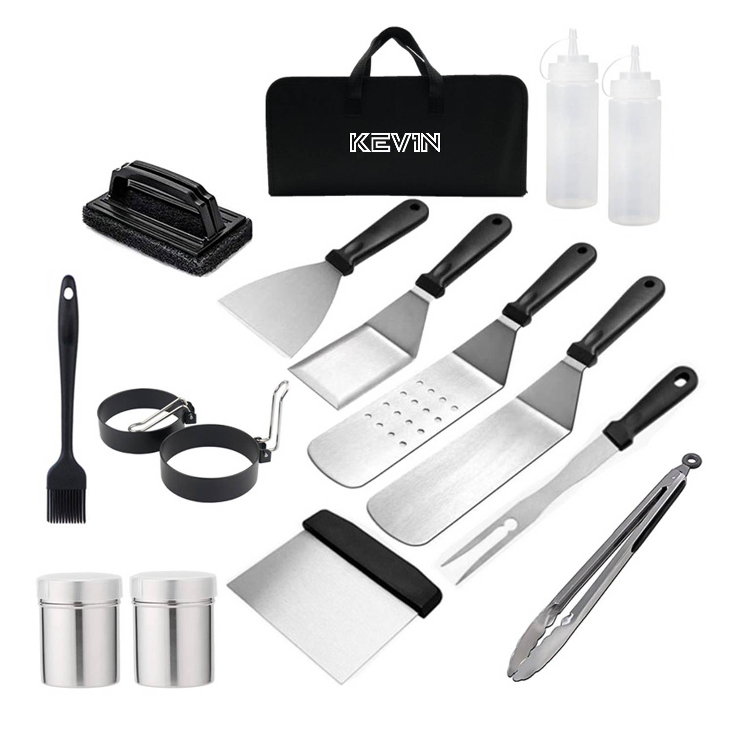 Griddle Accessories 15pcs Flat Top Grill Tools Set