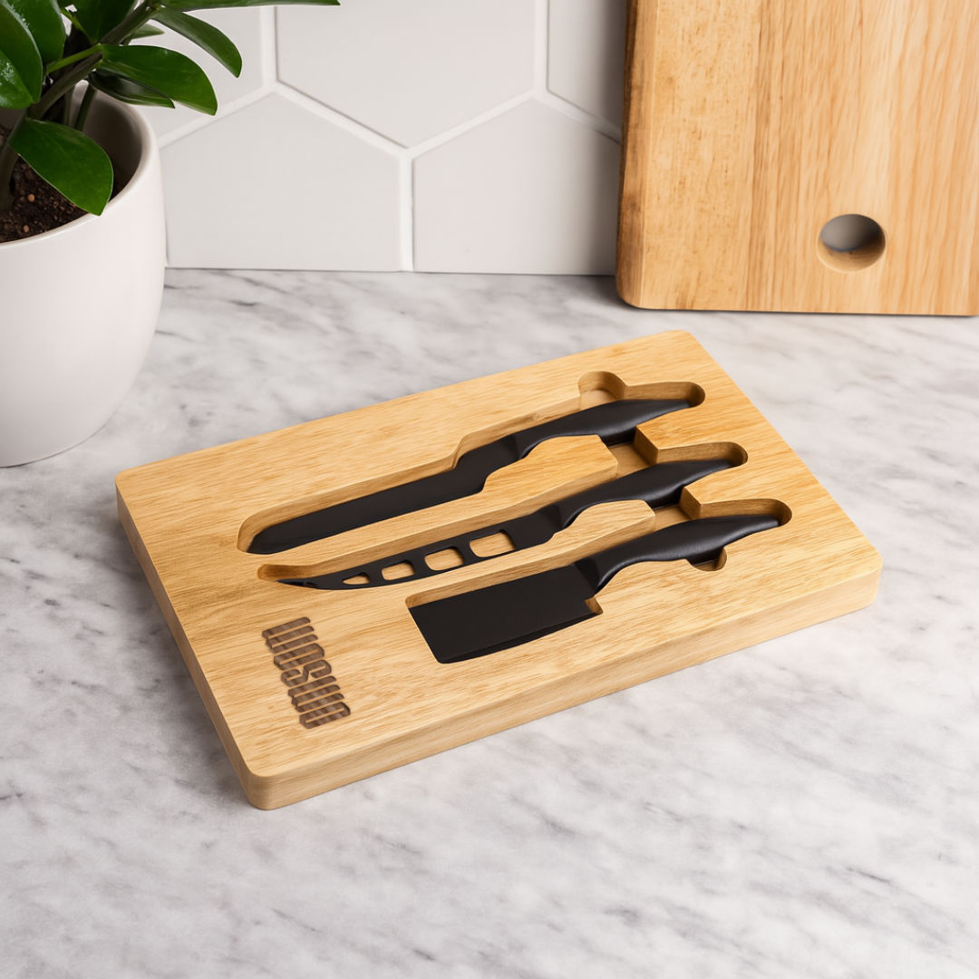 Barossa Serving Board w/3 Cheese Knives 7