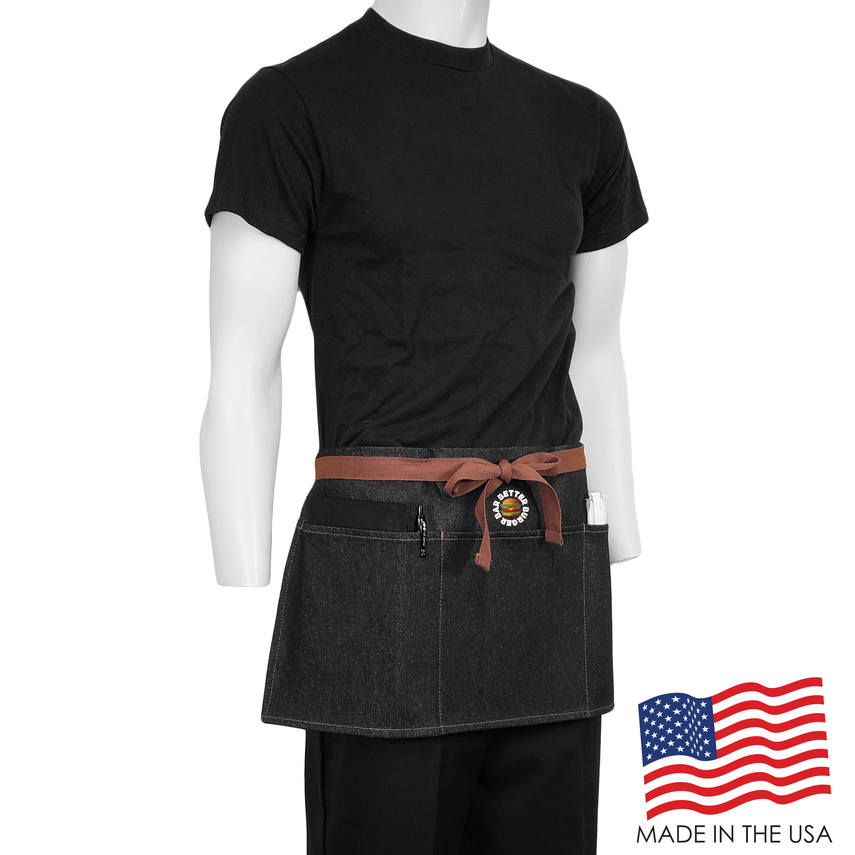 24 in. x 12 in. Denim Waist Apron with Pockets (Full Color) 2