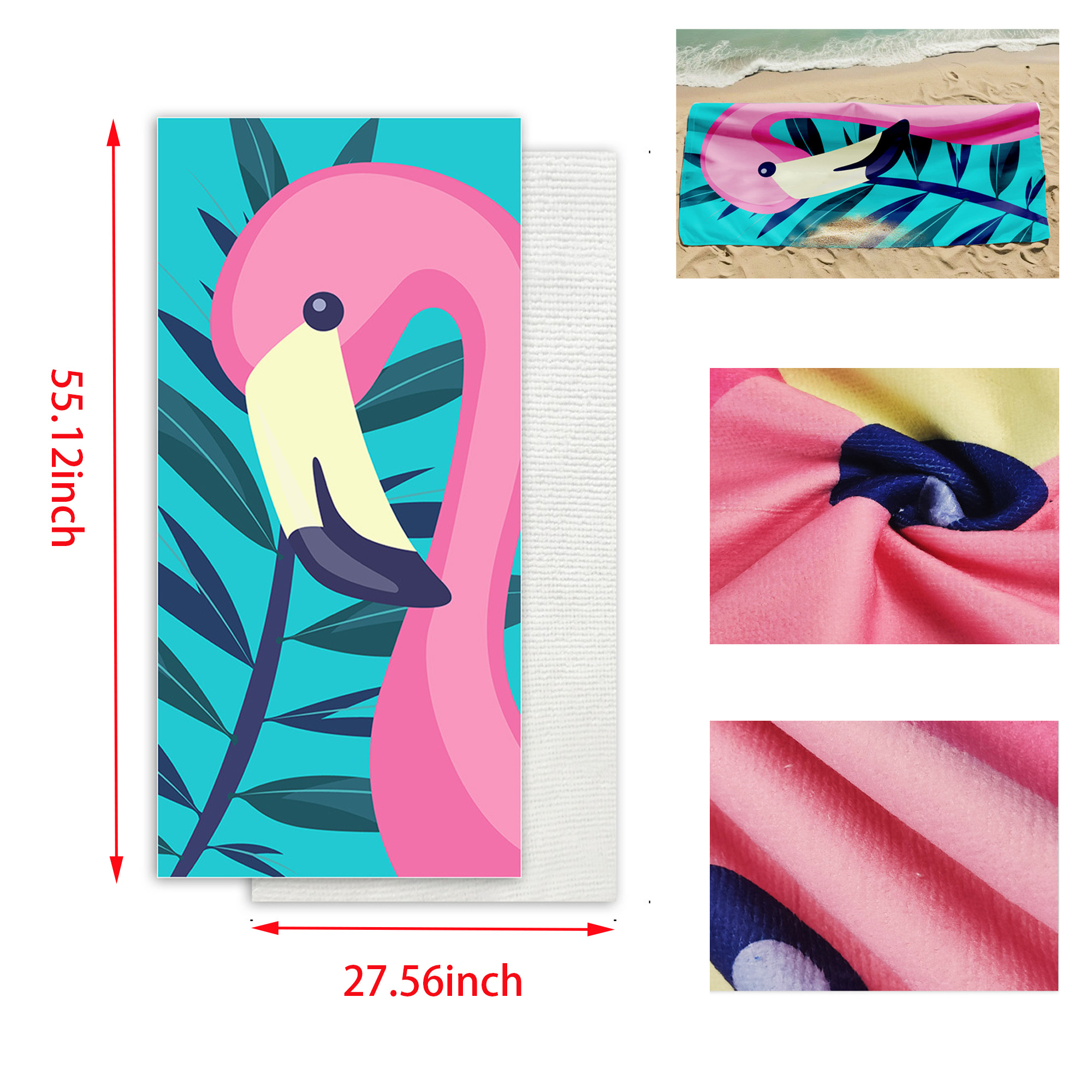 MOQ 30 55"x28" Full Color Beach Towel 1