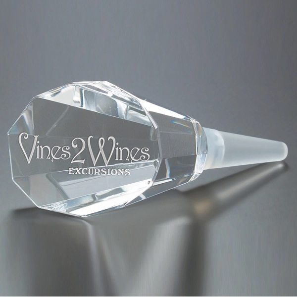 Oleg Cassini Faceted Crystal Glass Bottle Stopper 3
