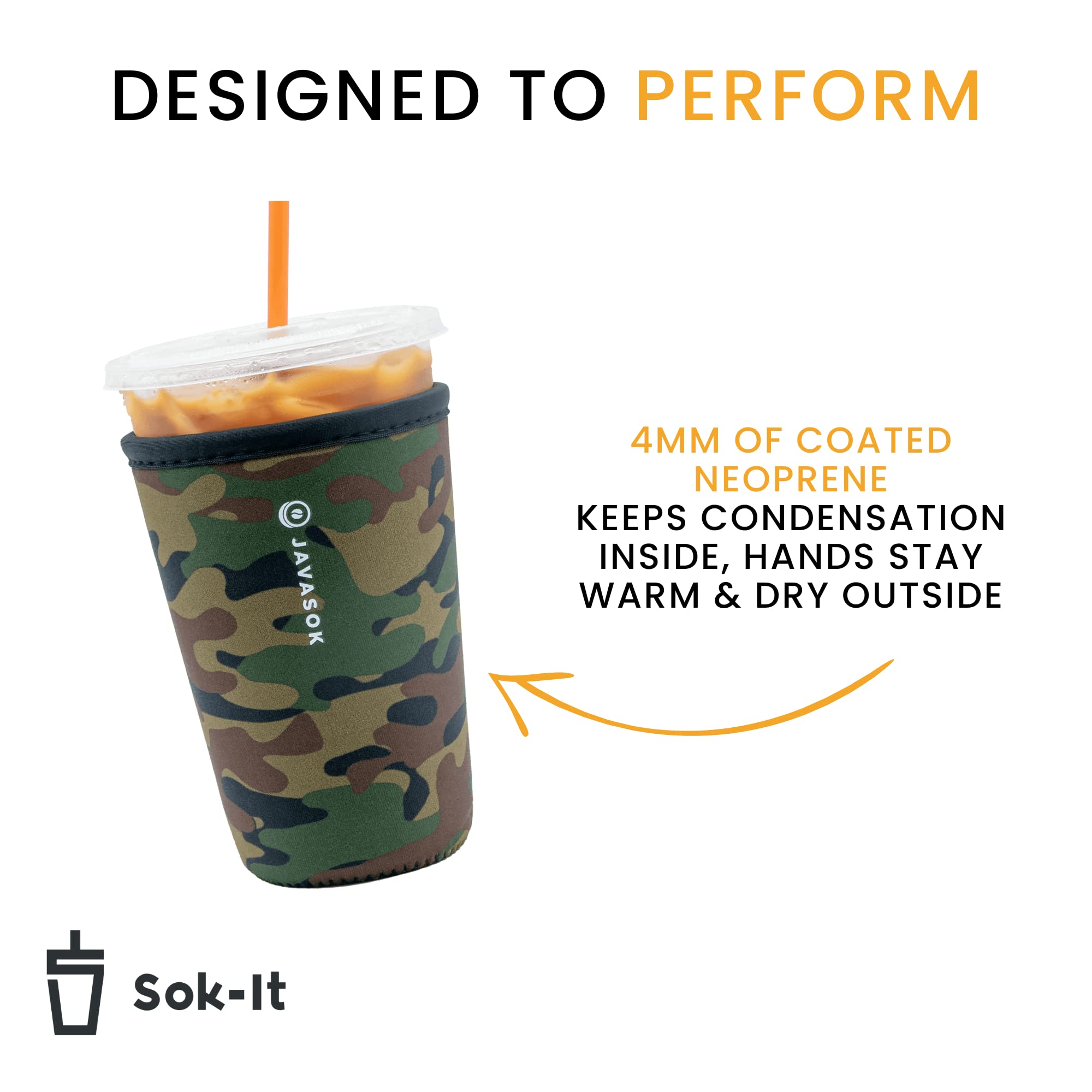 Full Color Coffee Insulated Neoprene Cup Sleeve 16-18oz 2