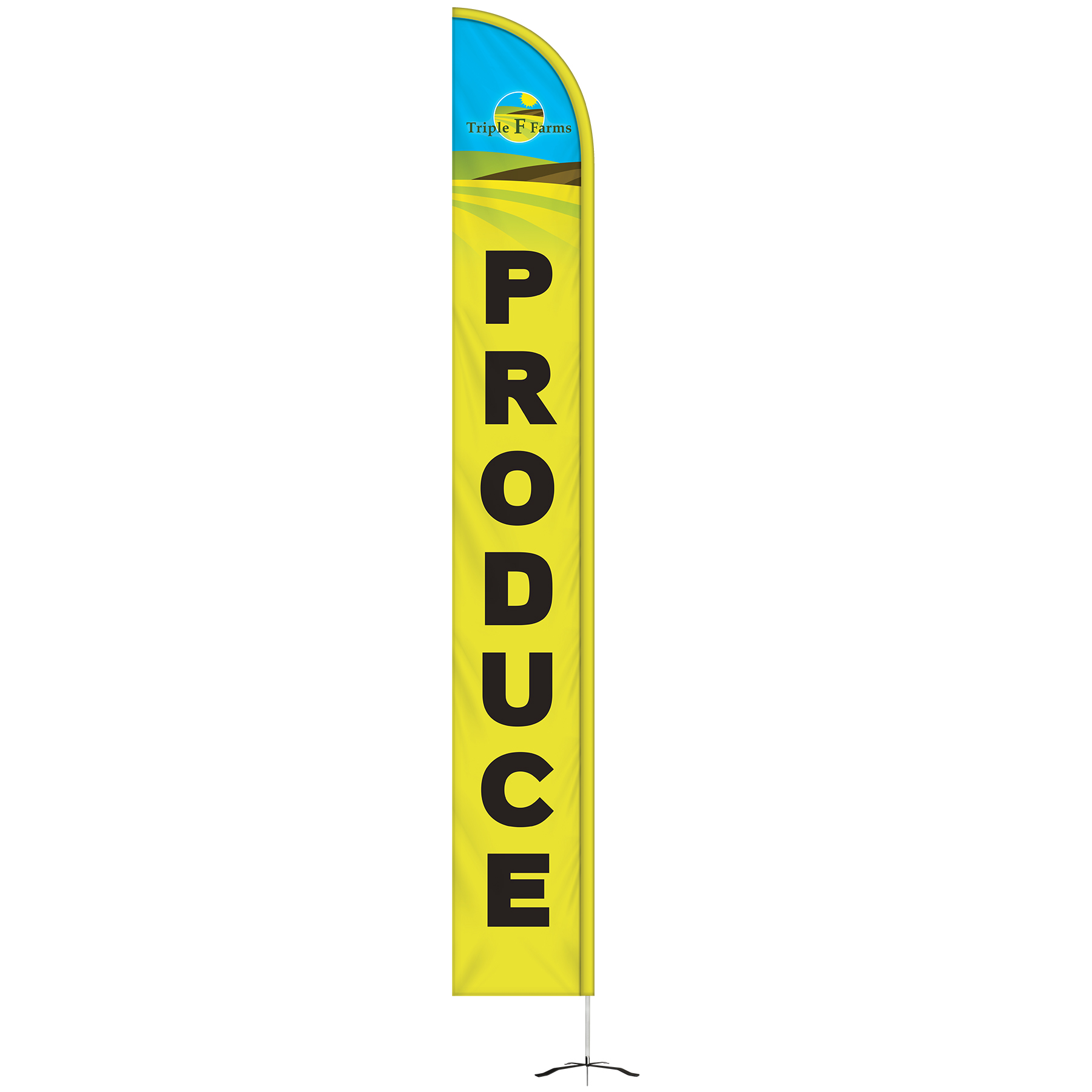 15' Double Sided Half Drop Banner w/ Premium Hardware & Cross Base 3