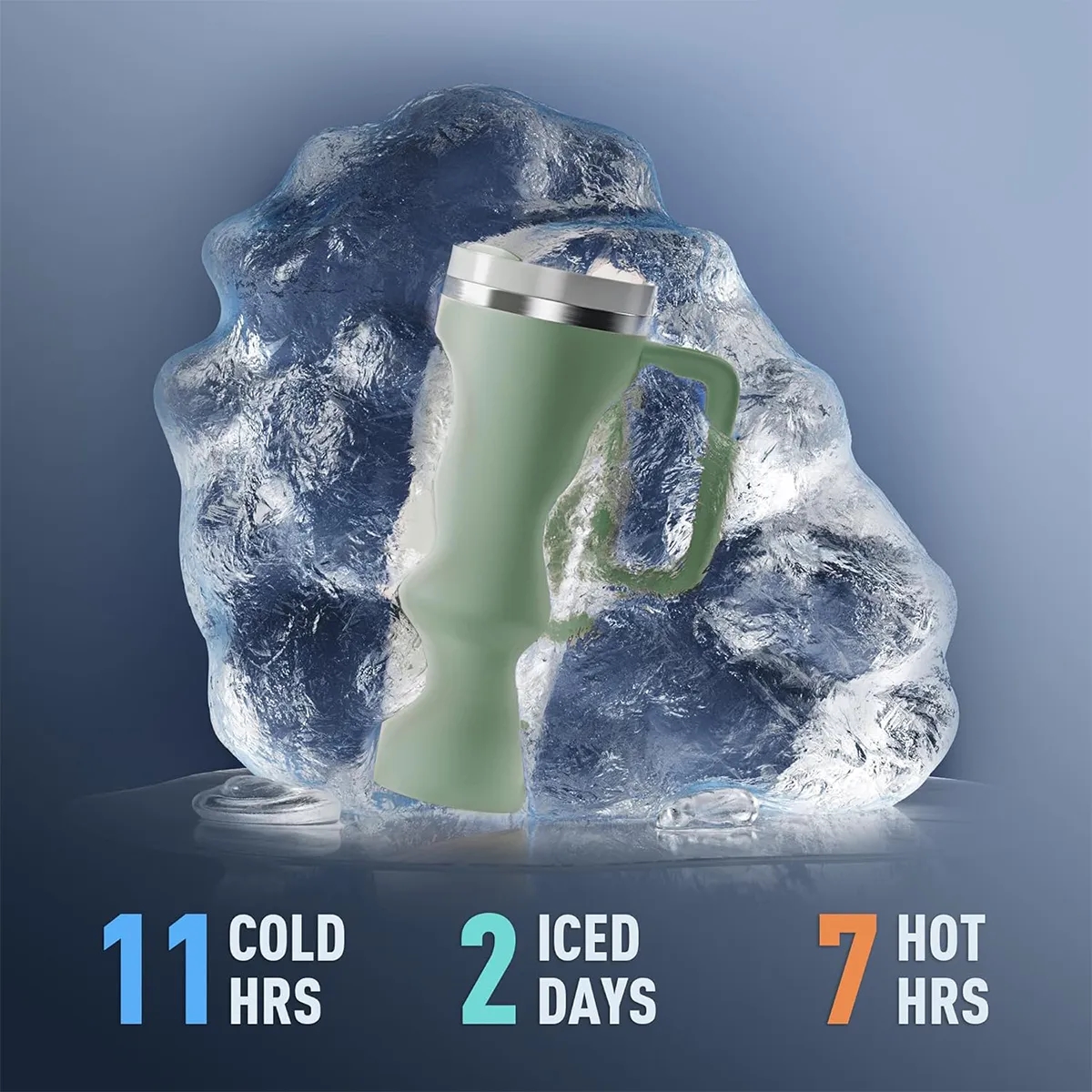 40oz Stainless Steel Insulated Travel Mug Straw Cup with Lid 5