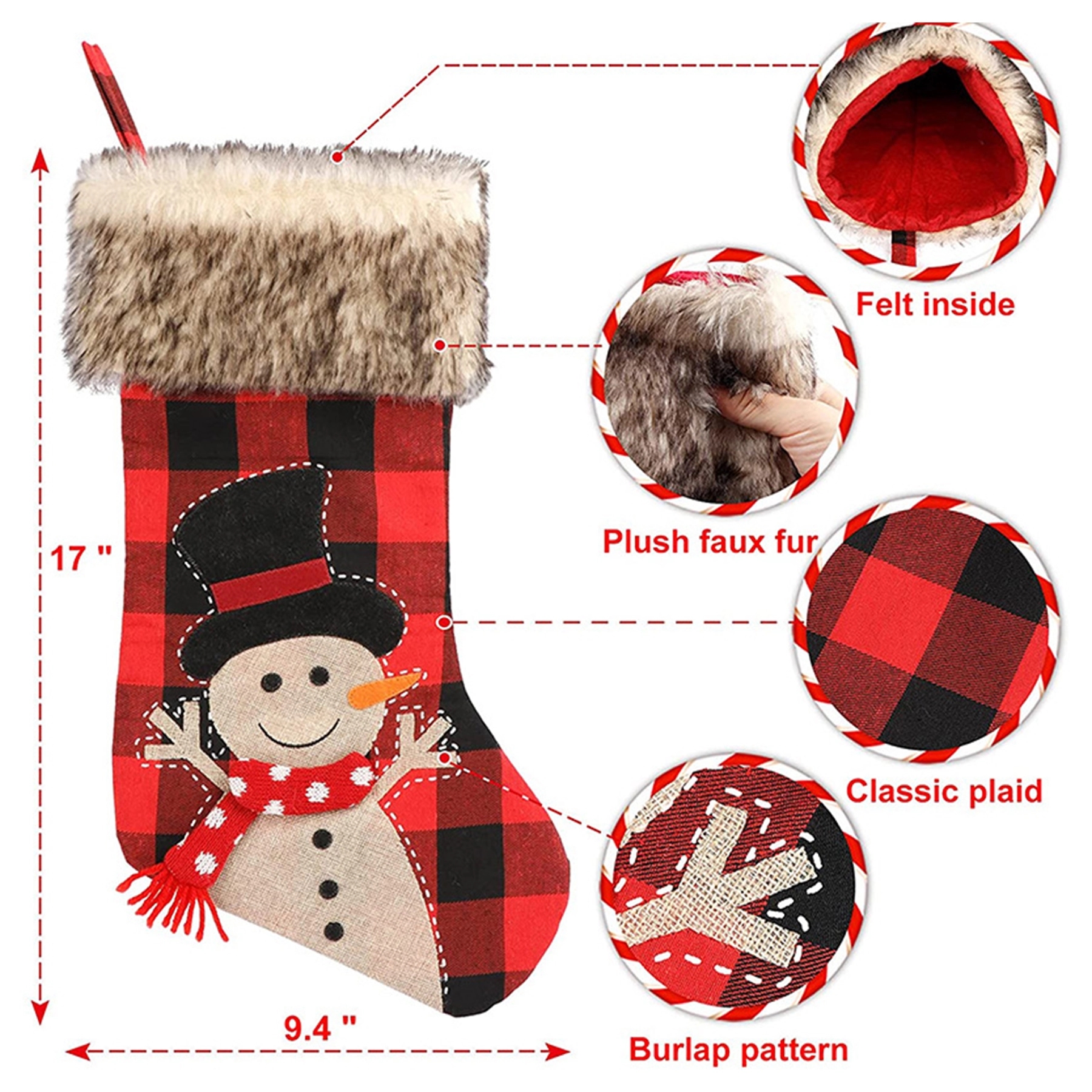 Plaid Christmas Stockings 4