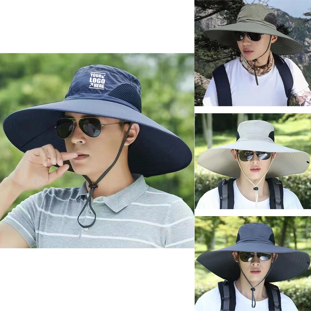 Waterproof Wide Brim Bucket Foldable Boonie Sun Hat 3