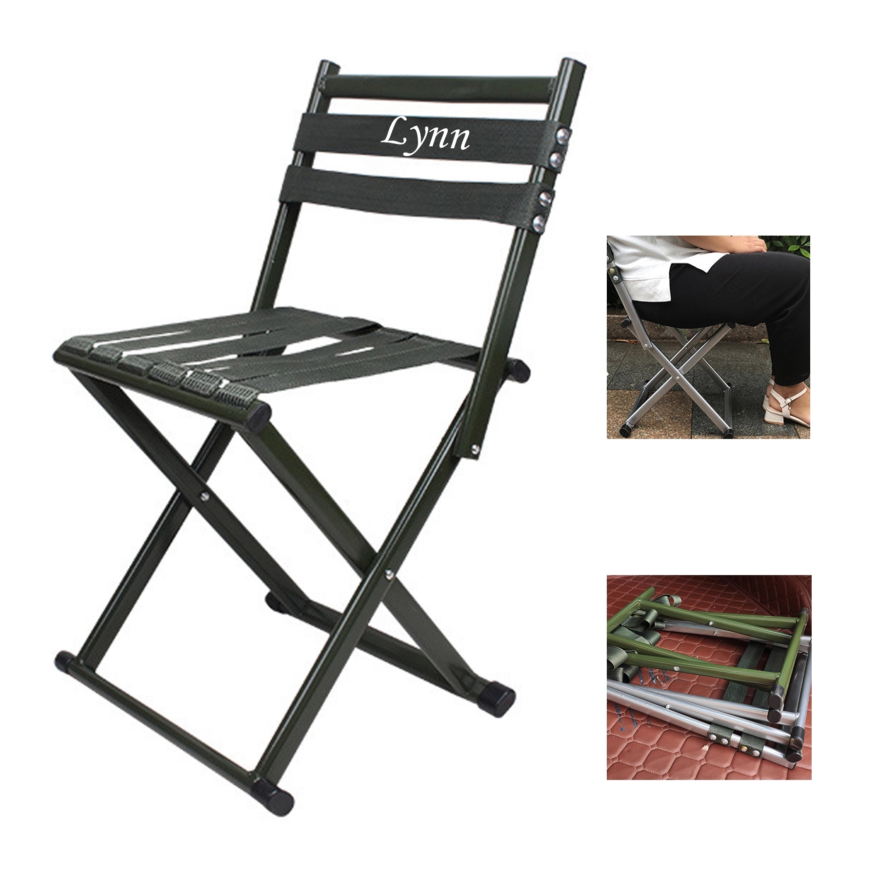 Outdoor Portable Folding Iron Oxford Chair 1