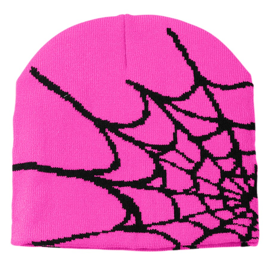 Spider Web Pattern Beanie with Custom Logo 20