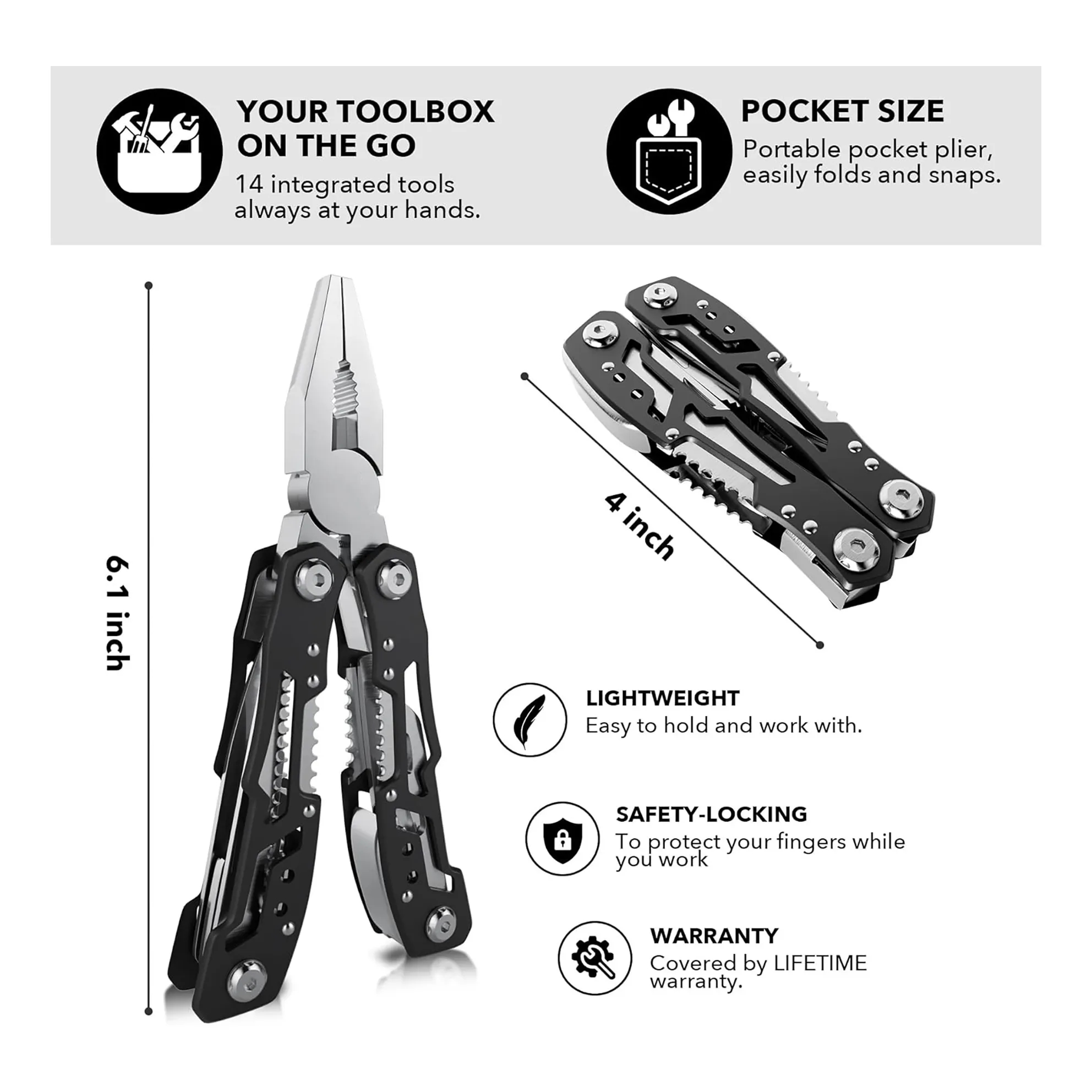 14-in-1 Stainless Steel Multi-Tool Pliers 2