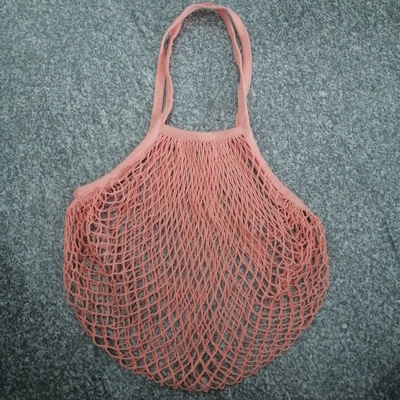 Long Handle Reusable Cotton Mesh Bag for Fruit Vegetables, custom tote bag with logo imprint 17