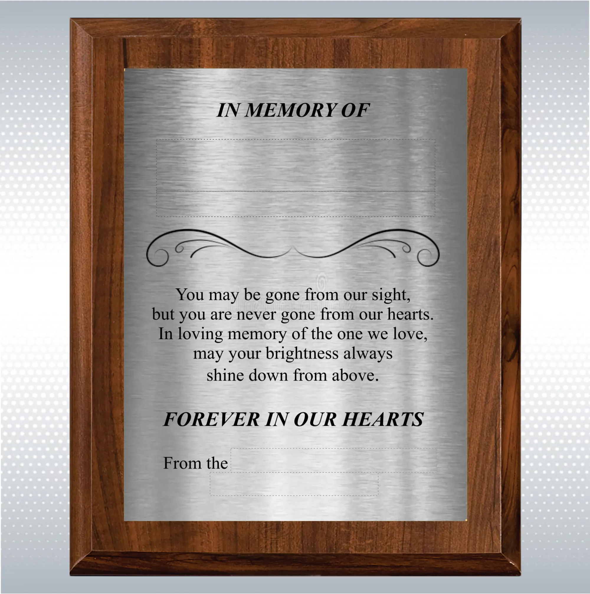 Cherry Finish Personalized Memorial Gift Aaward 5