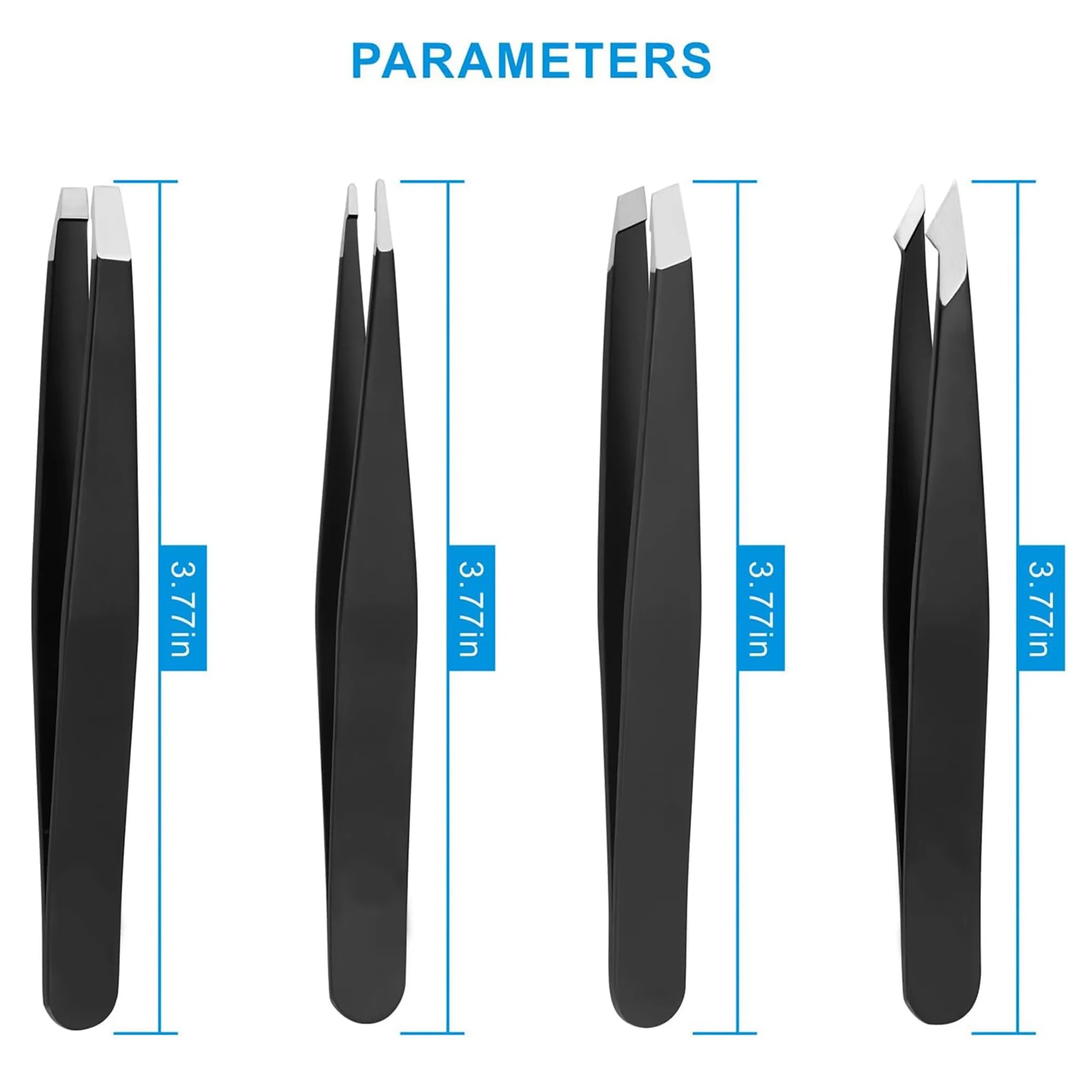 Stainless Steel Beauty Tweezers Set 6