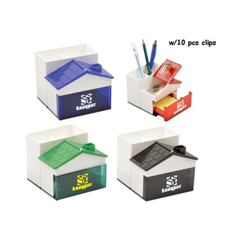 Pen Holder with Memo Holder with Clips 3