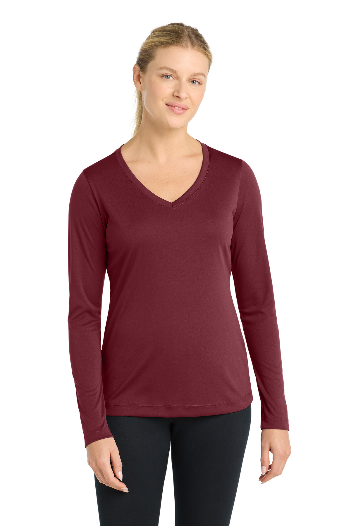 Sport-Tek Women's Long Sleeve PosiCharge Competitor V-Neck Tee. LST353LS 144
