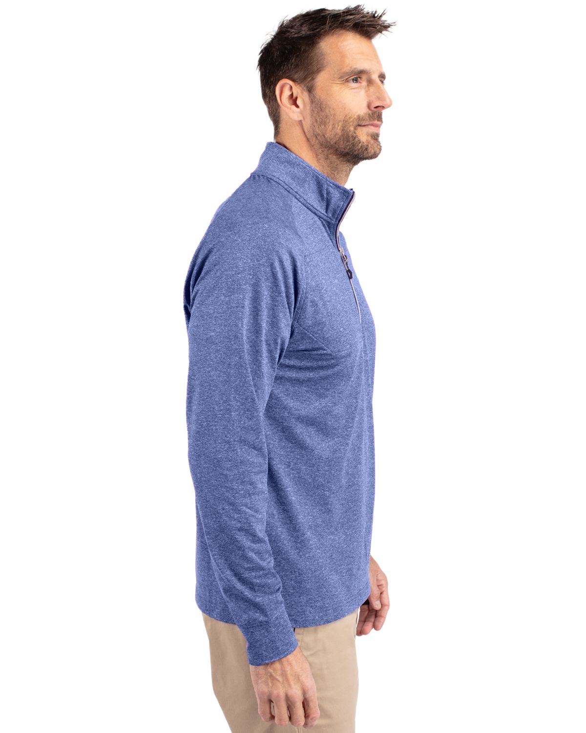 Cutter & Buck Adapt Recycled Soft Knit Stretch Mens Big & Tall Heathered Quarter Zip Pullover Big & Tall 64