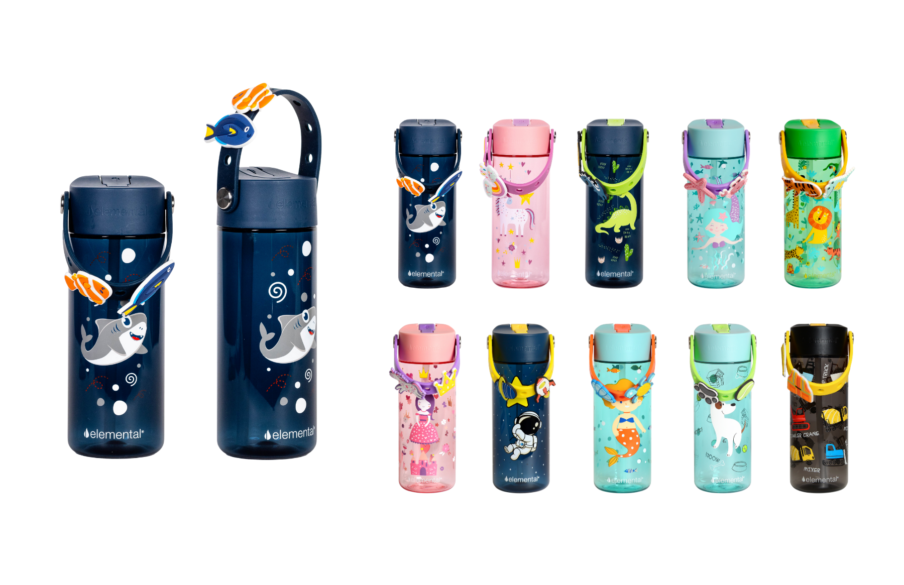 Elemental® Splash Charm 18oz Tritan Water Bottle - with Drinking Spout and Straw 13