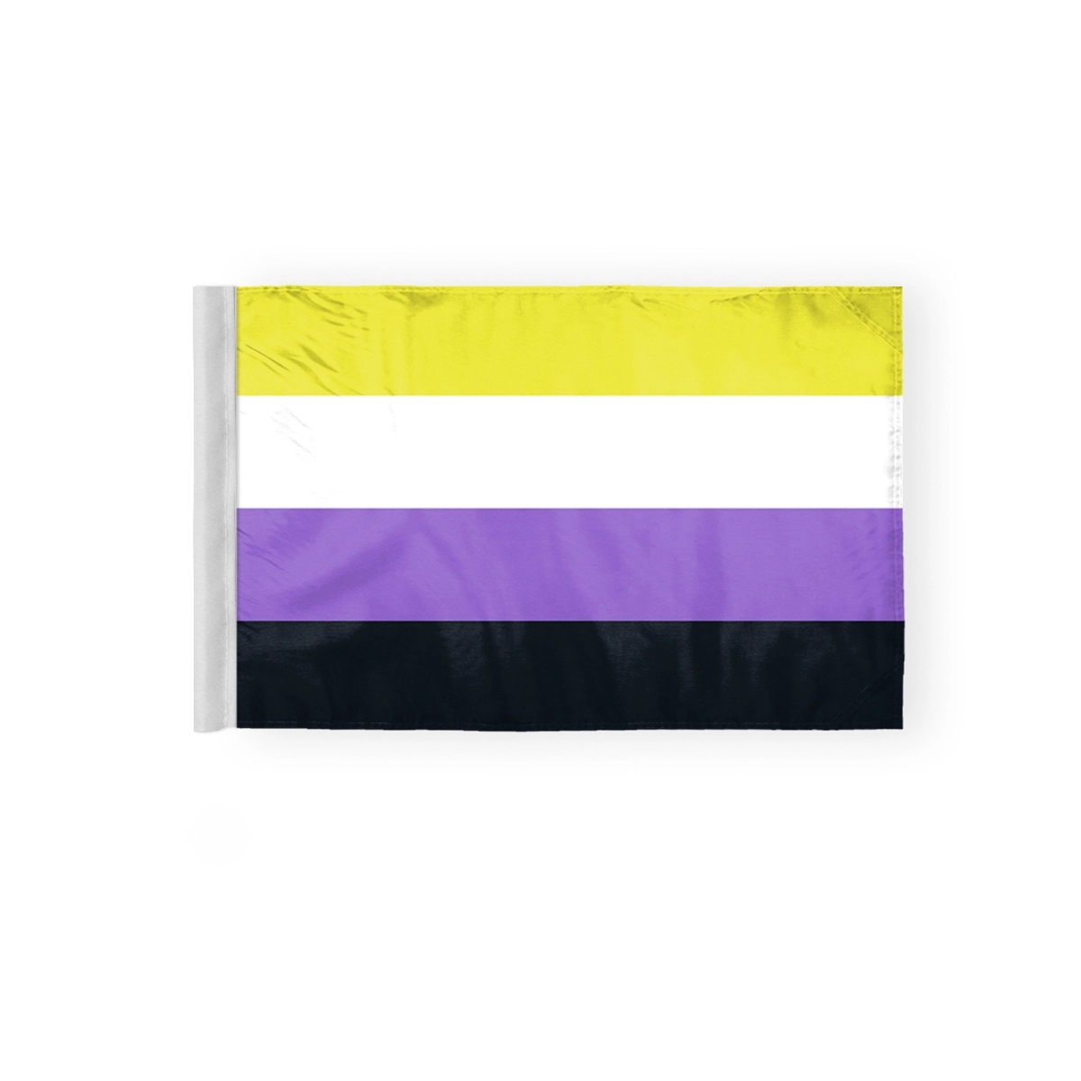 6''x9'' 2ply wPoly Non-Binary Pride Motorcycle Flag 1