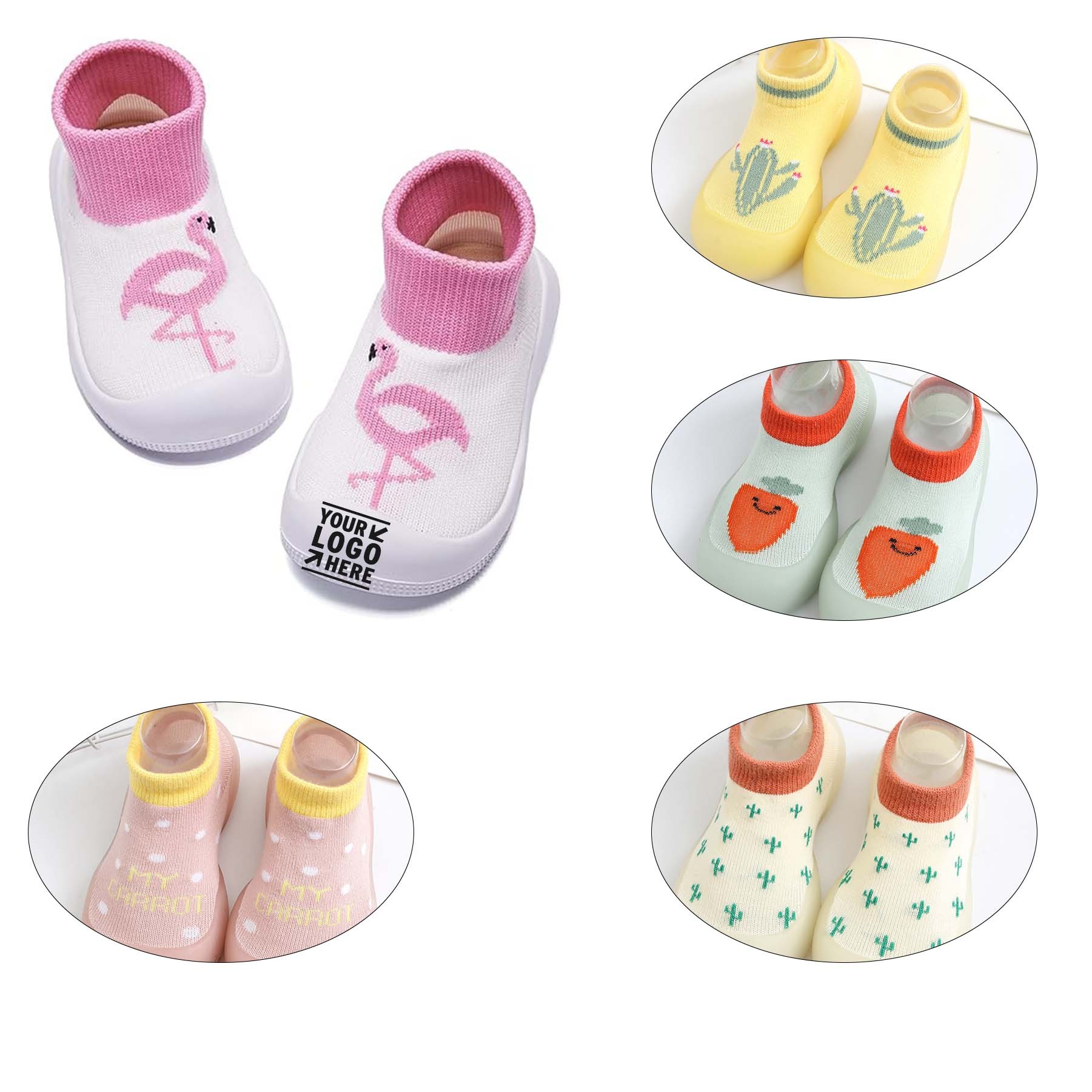 Baby Boys Girls Breathable First Walking Sock Shoes Soft Rubber Sole Non-Skid Slipper 2