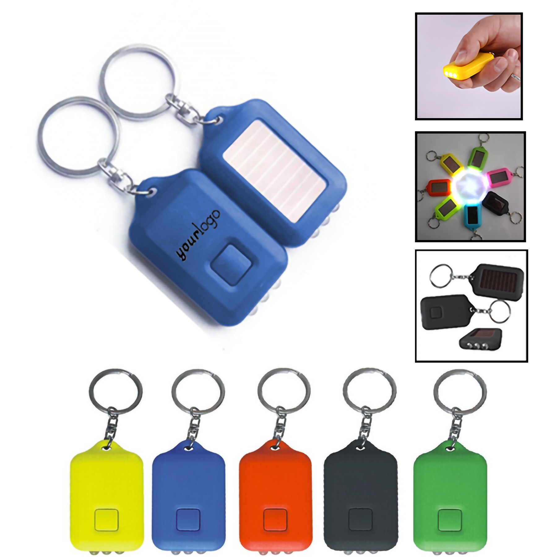 Solar flashlight keychain
