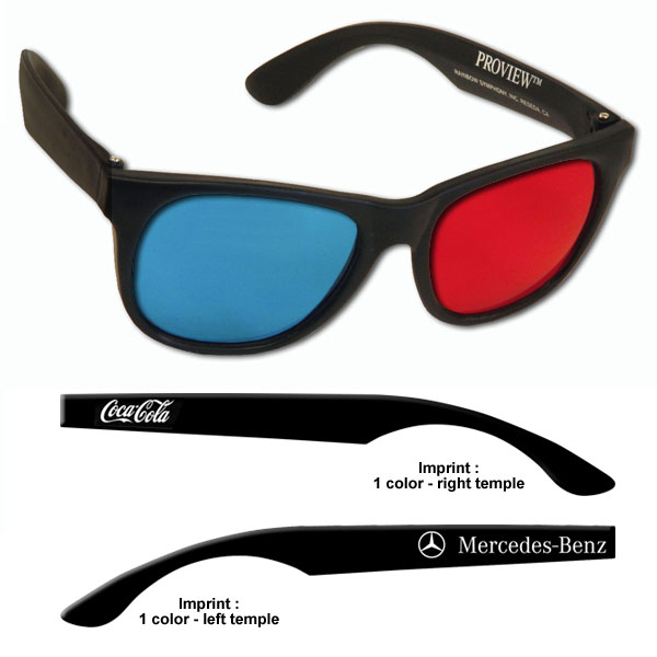3D Glasses - Plastic ProView - Red/Cyan Lenses - Custom Imprint 2