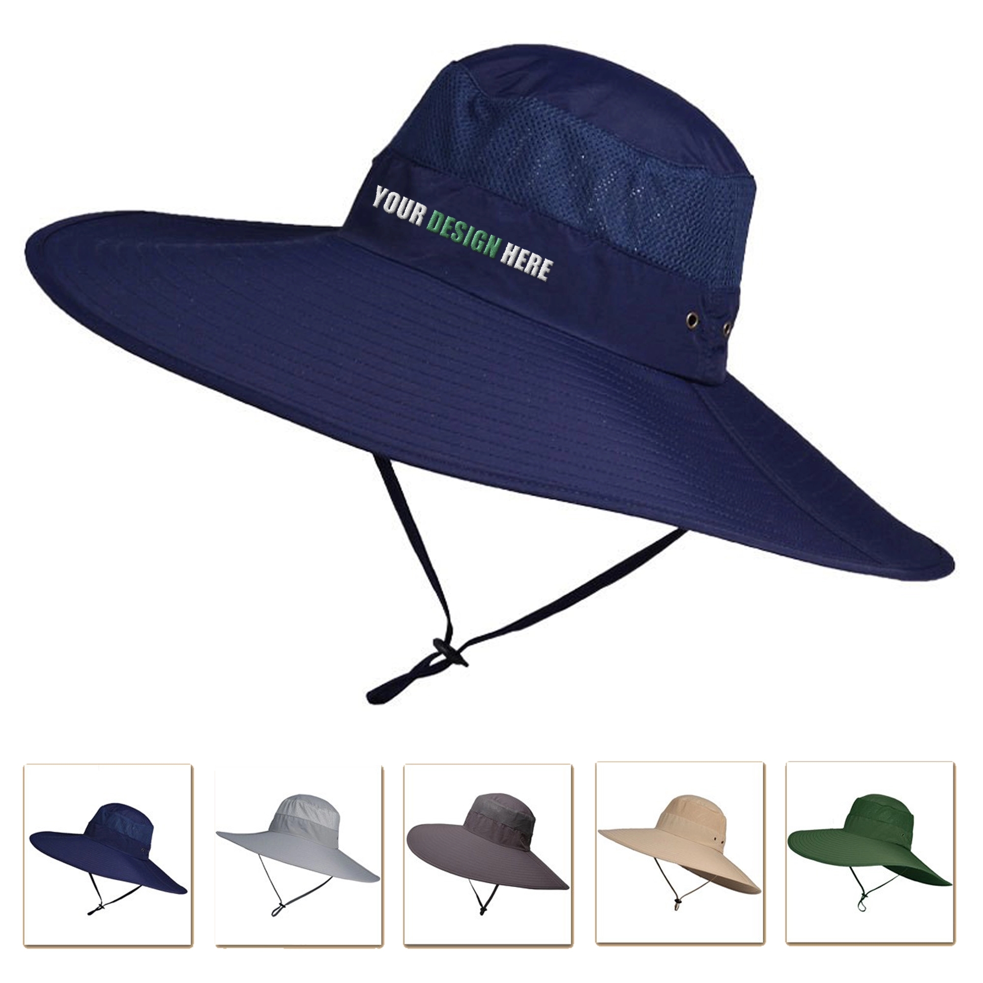 Large Widen Brim Fishing Hat w/ Mesh 8