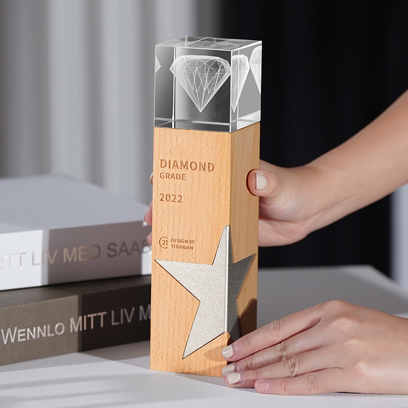 Metal and Wood Crystal Award 3