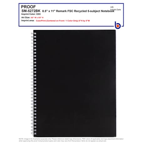 FSC® Mix 8.5" x 11" Remark 5-subject Notebook 101